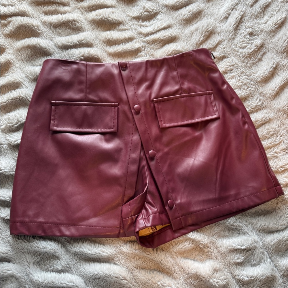 Red High-Waisted Skorts with Tailored Fit